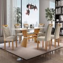 Ver imagem 1 de Conjunto Mesa Texas Tampo Slim Vidro Plus 6 Cadeiras Texas Cel Móveis