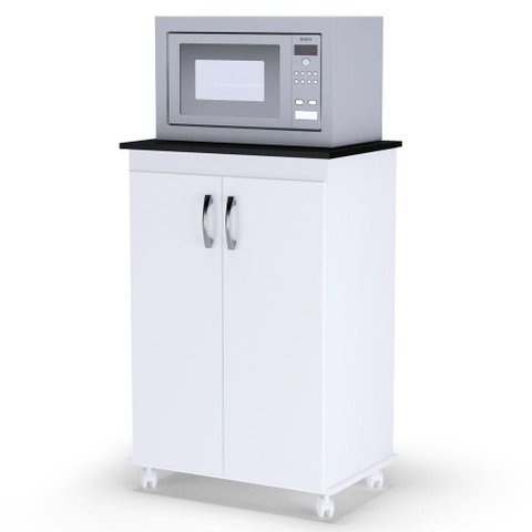 Balcão Micro-ondas Multiuso Vitória Com 02 Portas Branco