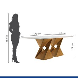 Conjunto Mesa Genova Tampo Slim Vidro Plus 6 Cadeiras Napoles  - 6