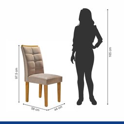 Conjunto Mesa Genova Tampo Slim Vidro Plus 6 Cadeiras Napoles  - 7