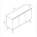 Ver imagem 6 de Buffet Ares Lux Três Portas 1.25 Branco/Nature - Tebarrot Móveis