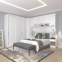 Ver imagem 1 de Quarto de Canto Casal com Guarda Roupas Cabeceira e Mesas de Cabeceira Alpes Luciane Móveis