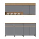 Ver imagem 1 de Cozinha 4 Peças 7 Portas 3 Gavetas Realeza Premium 200 Cm Mdf Nesher