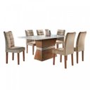 Ver imagem 2 de Conjunto Mesa Capri Tampo Smart Vidro 6 Cadeiras Napoles Cel Móveis