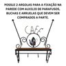 Cantinho do Café Prateleira Artesanal em Ferro e Madeira com 4 Ganchos 40x15:preto - 4