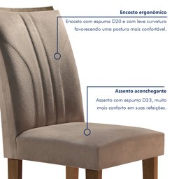 Conjunto Mesa Laguna Tampo Slim Vidro Plus 6 Cadeiras Laguna  - 6