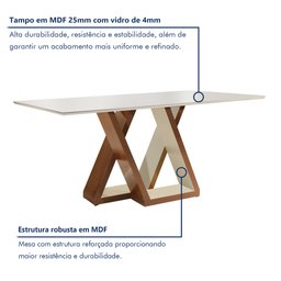 Conjunto Mesa Laguna Tampo Slim Vidro Plus 6 Cadeiras Laguna  - 2