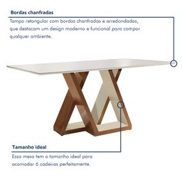 Conjunto Mesa Laguna Tampo Slim Vidro Plus 6 Cadeiras Laguna  - 4