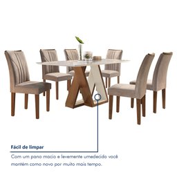 Conjunto Mesa Laguna Tampo Slim Vidro Plus 6 Cadeiras Laguna  - 8