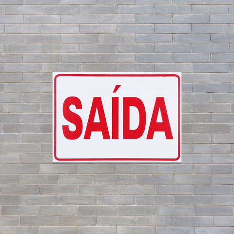 Combo 10 Placas de Sinalização Saída 30x20 Acesso - S-213 F9e