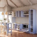 Ver imagem 2 de Cozinha Modulada 10 Pçs sem Tampo com Cristaleira e Ilha Marselha Cabecasa Madeiraoriginals