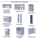 Ver imagem 7 de Cozinha Modulada 10 Peças sem Tampo com Cristaleira e Ilha Marselha CabeCasa MadeiraOriginals