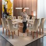 Conjunto Sala de Jantar Mesa Tampo Slim Vidro Plus 8 Cadeiras Germany Yescasa - 9