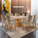 Ver imagem 1 de Conjunto Sala de Jantar Mesa Tampo Slim Vidro Plus 8 Cadeiras Germany Yescasa