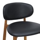 Ver imagem 5 de Banqueta Média Ravena Assento Estofado Base Madeira Maciça Encosto Fixo Amêndoa Decorise