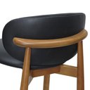 Ver imagem 2 de Banqueta Média Ravena Assento Estofado Base Madeira Maciça Encosto Fixo Amêndoa Decorise