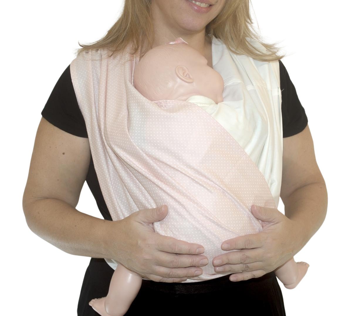 Fastsling Canguru Piêpaô Fast Sling Poá Rosa + Marfim P - 1