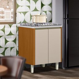 Balcão de Cozinha 2 Portas para Cooktop Nature Off White Tolel Shop Jm - 1