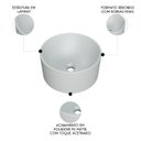 Ver imagem 3 de Cuba Pia para Banheiro Redonda 26cm Celine C08 Cinza - Mpozenato