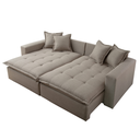 Ver imagem 4 de Sofá Trevo Retrátil e Reclinável 2.70m Bege Molas Ensacadas 4 Lugares - Sala de Tv