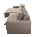 Ver imagem 5 de Sofá Trevo Retrátil e Reclinável 2.70m Bege Molas Ensacadas 4 Lugares - Sala de Tv