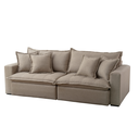 Ver imagem 2 de Sofá Trevo Retrátil e Reclinável 2.70m Bege Molas Ensacadas 4 Lugares - Sala de Tv