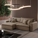Ver imagem 1 de Sofá Trevo Retrátil e Reclinável 2.70m Bege Molas Ensacadas 4 Lugares - Sala de Tv