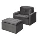 Ver imagem 4 de Poltrona Cama Retrátil Reclinável Confortável Suede Cinza Descanso - Larbelle