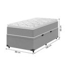 Ver imagem 4 de Cama Box Baú Solteiro Molas Ensacadas Pillow Top 88x188x66cm Martino Cinza Umaflex Cinza
