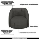 Ver imagem 5 de Conjunto Decorativo Sofá 240cn e Poltrona Clarke com Puff Round Veludo Cinza - Gran Belo