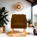Ver imagem 2 de Kit com 2 Poltronas Cadeira para Sala Confortável e Moderna Mila Suede:marrom