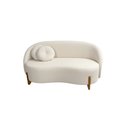 Ver imagem 3 de Sofá Orgânico 2LUGARES c/2ALMOFADAS Curvo Sala Recepção Amsterdã Boucle Off White - Montanaris Decor