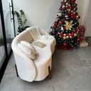 Ver imagem 5 de Sofá Orgânico 2LUGARES c/2ALMOFADAS Curvo Sala Recepção Amsterdã Boucle Off White - Montanaris Decor