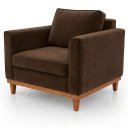 Ver imagem 1 de Poltrona Beny Suede Elegante Pés Palito Madeira Maciça Conforto Sala Quarto