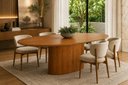 Ver imagem 3 de Mesa de Jantar Oval Lisboa 08 Lugares 220cm x 110cm Tampo Madeira