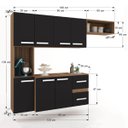 Ver imagem 5 de Cozinha Compacta 7 Portas 2 Gavetas Suspensa Armário e Balcão Jéssica - Panorama Móveis