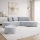 Ver imagem 1 de Sofá Estopar Virginia 2 Metros com Puff Bouclé para Sala