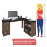 Escrivaninha Mesa Escritório e Home Office em L 3 Nichos e 3 Gavetas - 10
