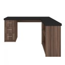 Ver imagem 5 de Escrivaninha Mesa Escritório e Home Office em L e 3 Gavetas 3 Nichos 154cm Ipê e Preto Artany