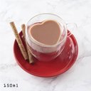 Ver imagem 3 de Conjunto de 2 Xícaras de Vidro Duplo Formato Coração 150ml