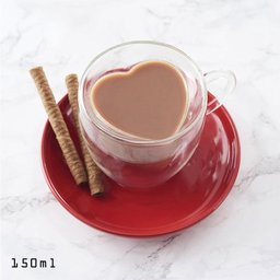 Conjunto de 2 Xícaras de Vidro Duplo Formato Coração 150ml - 3