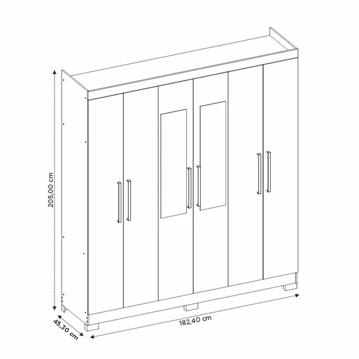 Ver imagem 3 de Guarda Roupa Nt5190 Freijo Trend/griz Notavel