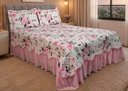 Ver imagem 5 de Kit Cobre Leito Casal King Belize Matelassê Rosa Bebê 3 Pçs 400 Fios