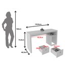 Ver imagem 4 de Escrivaninha Mesa Escritório com ME4130 2 Gavetas 135cm Branca