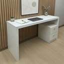 Ver mais imagens de Escrivaninha Mesa Escritório com ME4130 2 Gavetas 135cm Branca