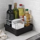 Ver imagem 2 de Suporte Porta Condimentos Temperos Azeite Vinagre Sal Preto Organizador Cozinha Bancada Multiuso