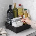 Ver imagem 4 de Suporte Porta Condimentos Temperos Azeite Vinagre Sal Preto Organizador Cozinha Bancada Multiuso