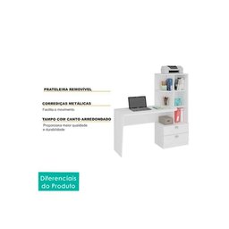 Mesa de Computador Elisa C/ 2 Gavetas e 6 Nichos Cinamomo - Permóbili - 3