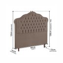 Ver imagem 5 de Kit Cama Box Solteiro + Cabeceira Estofada em Madeira Maciça Curva Provençal com Capitonê Marrom