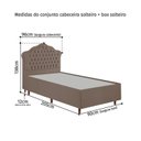 Ver imagem 6 de Kit Cama Box Solteiro + Cabeceira Estofada em Madeira Maciça Curva Provençal com Capitonê Marrom
